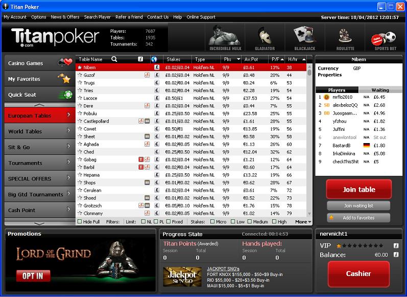 Titan Poker - часть сети iPoker, которая с 2008 года входит в число трех крупнейших покерных сетей в Интернете.
